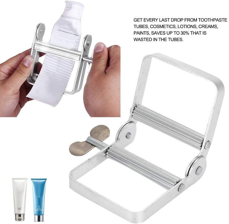woobles Toothpaste Tubes Press Slider Quetsch, Aluminum Rolling Tube Toothpaste Squeezer Cream Tube Squeezer Seat Holder Stand Toothpaste Squeezer Metal Toothpaste Tube Squeezer Paint Tube - Image 2